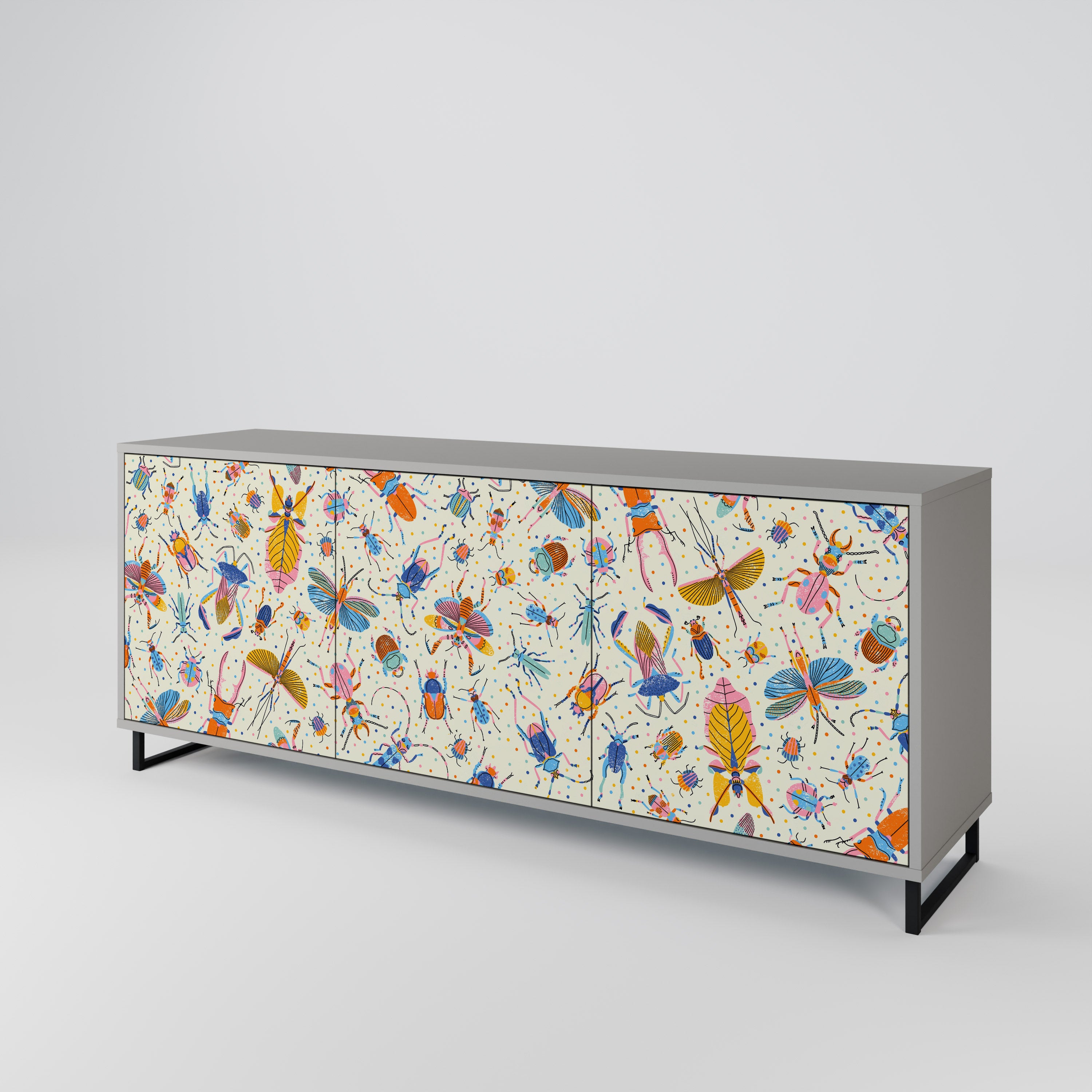 COLORFUL INSECTS 3-Door Sideboard
