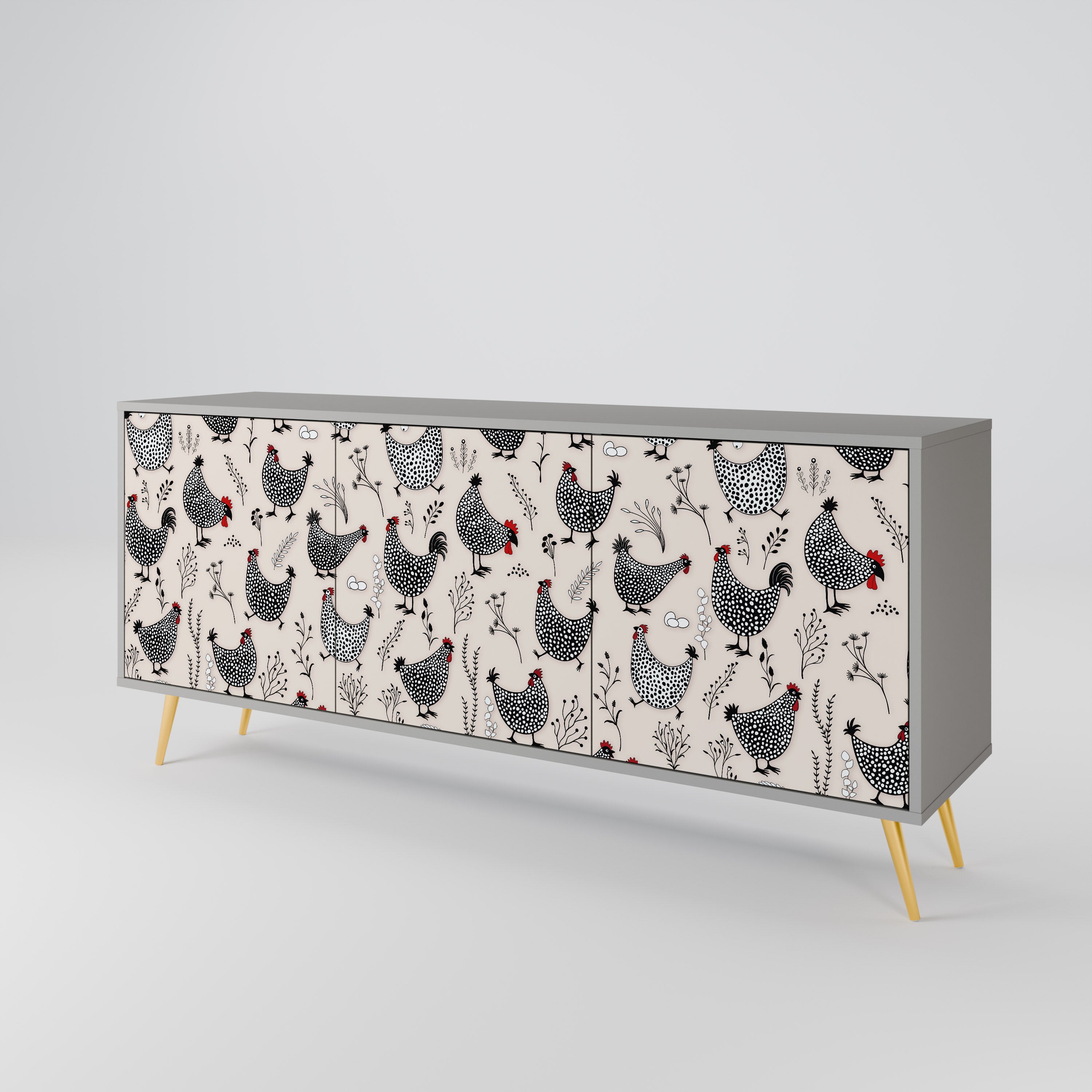 HAPPY HENS 3-Door Sideboard