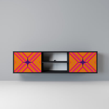 GEOMETRIC BRILLIANCE 2-dörrars TV-bänk i svart finish