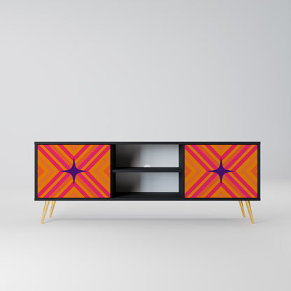 GEOMETRIC BRILLIANCE 2-dörrars TV-bänk i svart finish