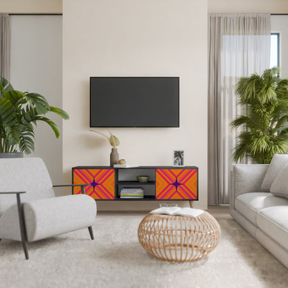 GEOMETRIC BRILLIANCE 2-dörrars TV-bänk i svart finish