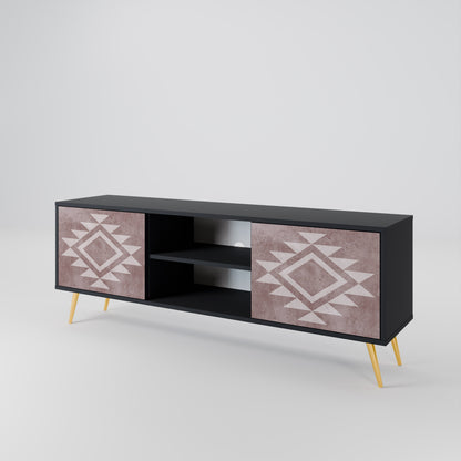MARVEL MOSAIC 2-Door TV Stand in Black Finish