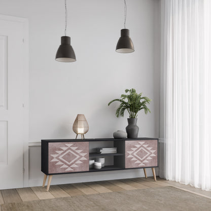 MARVEL MOSAIC 2-Door TV Stand in Black Finish