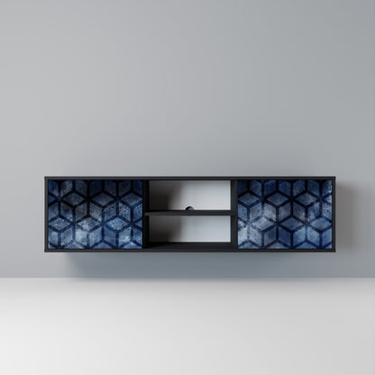 CUBIC MIST 2-Door TV Stand in Black Finish