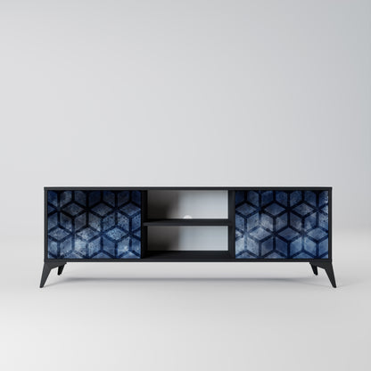 CUBIC MIST 2-Door TV Stand in Black Finish