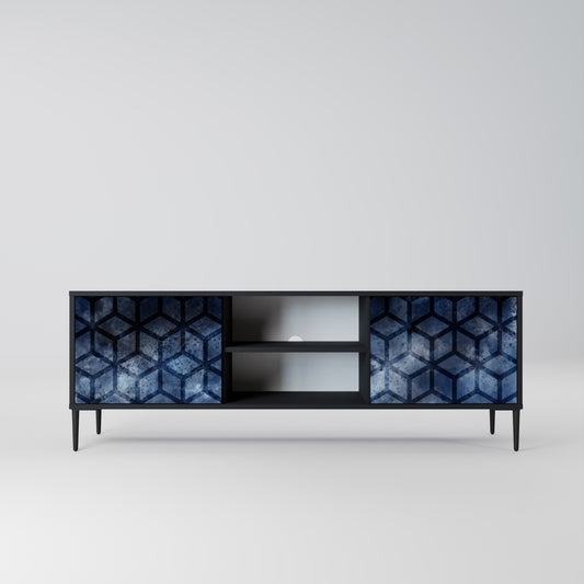 CUBIC MIST 2-Door TV Stand in Black Finish