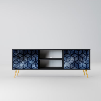 CUBIC MIST 2-Door TV Stand in Black Finish