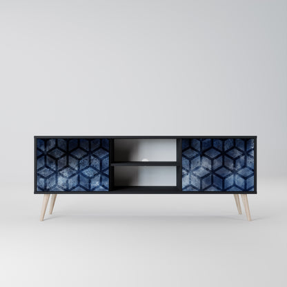 CUBIC MIST 2-Door TV Stand in Black Finish