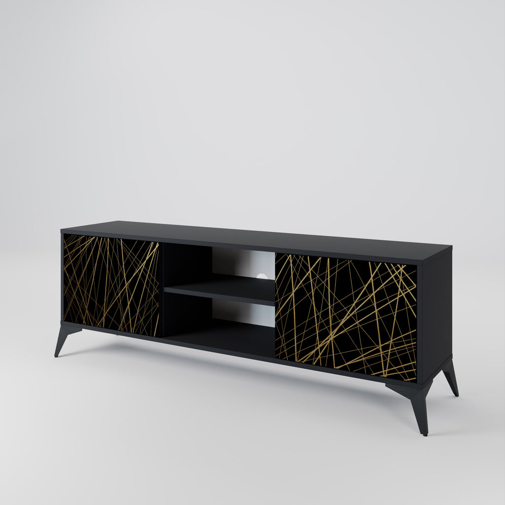 BRIGHT MESH 2-dörrars TV-bänk i svart finish