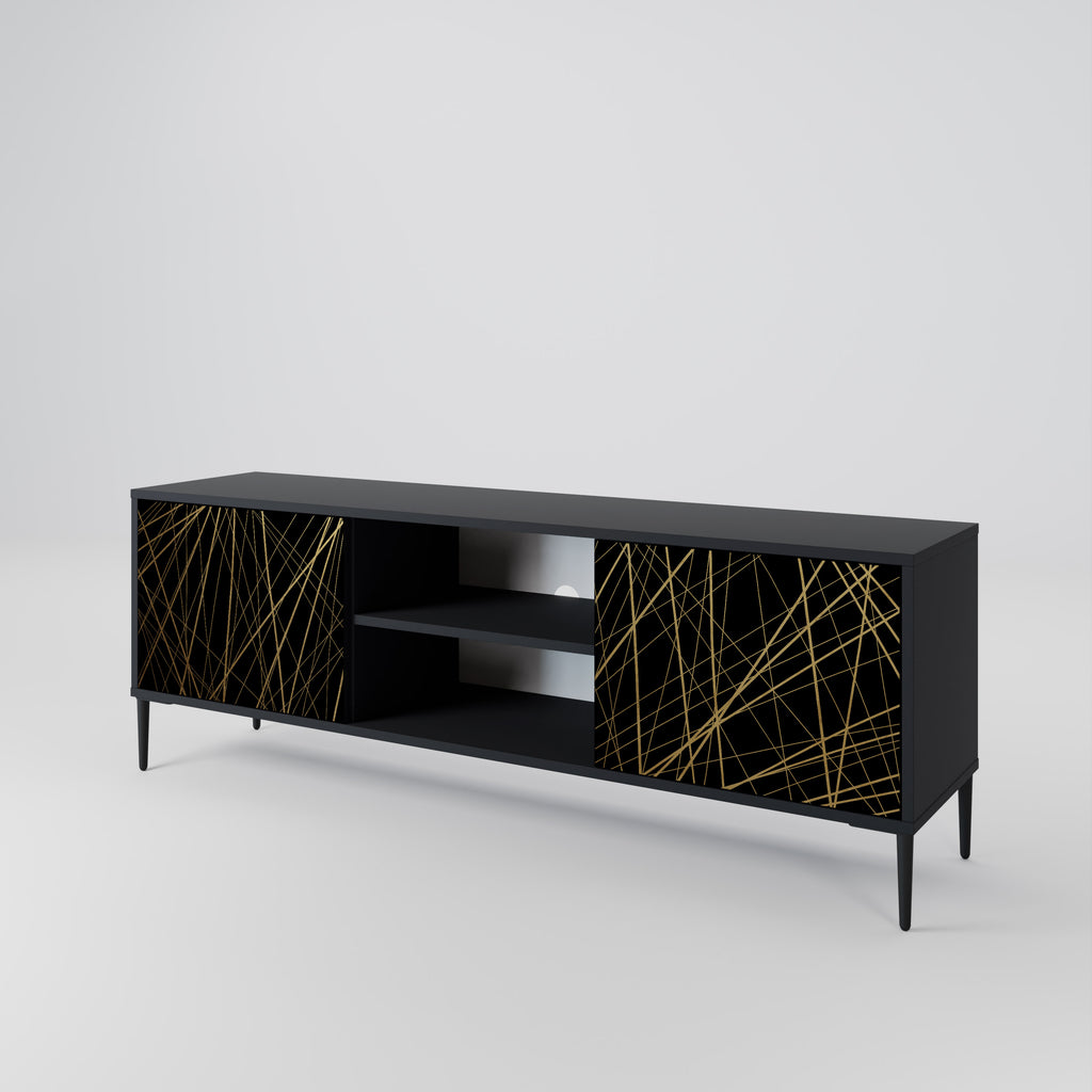 BRIGHT MESH 2-dörrars TV-bänk i svart finish