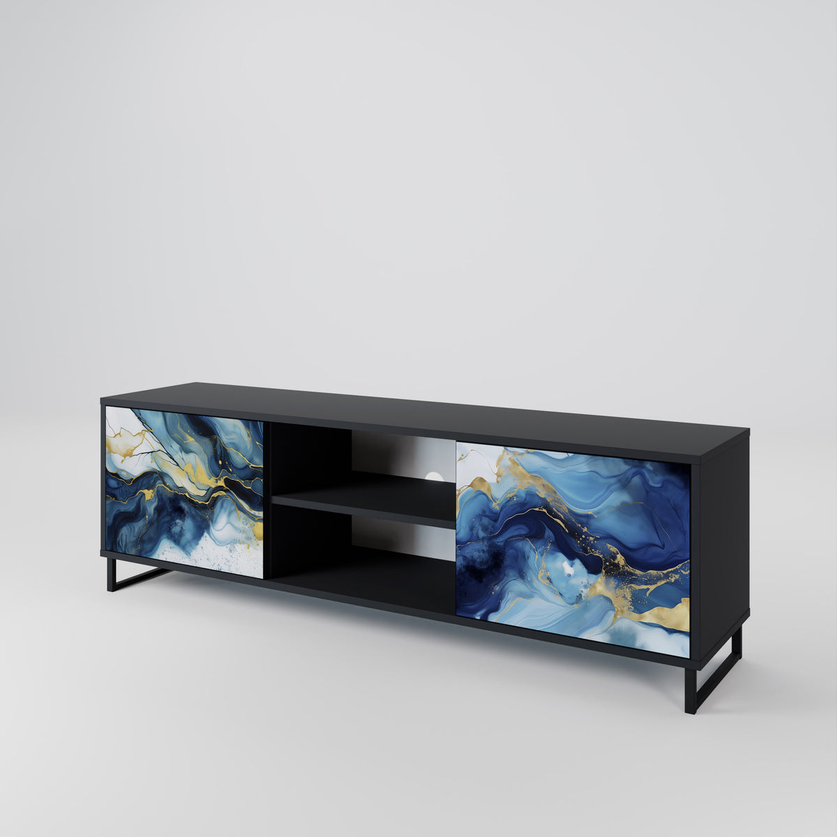 INKY MARBLE TV-bänk med två dörrar