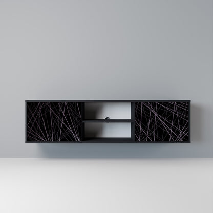 SHIMMER SPIDERGRAM 2-dörrars TV-bänk i svart finish