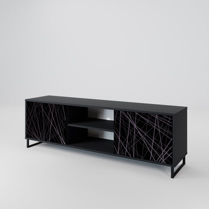 SHIMMER SPIDERGRAM 2-dörrars TV-bänk i svart finish