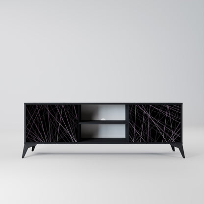 SHIMMER SPIDERGRAM 2-dörrars TV-bänk i svart finish