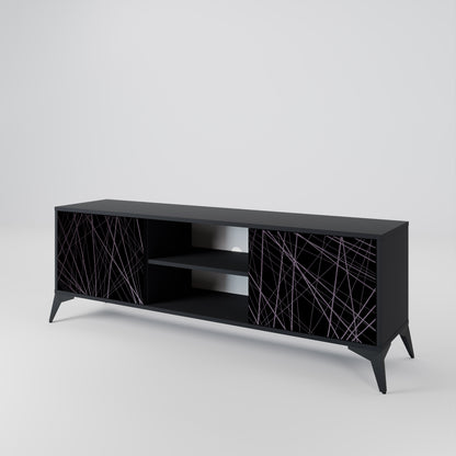 SHIMMER SPIDERGRAM 2-dörrars TV-bänk i svart finish