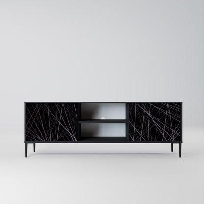 SHIMMER SPIDERGRAM 2-dörrars TV-bänk i svart finish