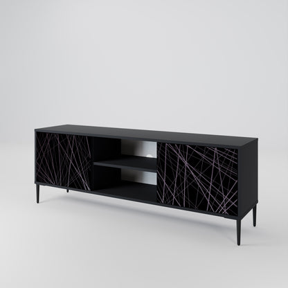 SHIMMER SPIDERGRAM 2-dörrars TV-bänk i svart finish
