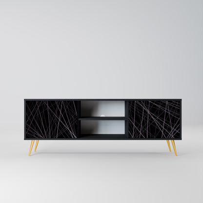 SHIMMER SPIDERGRAM 2-dörrars TV-bänk i svart finish