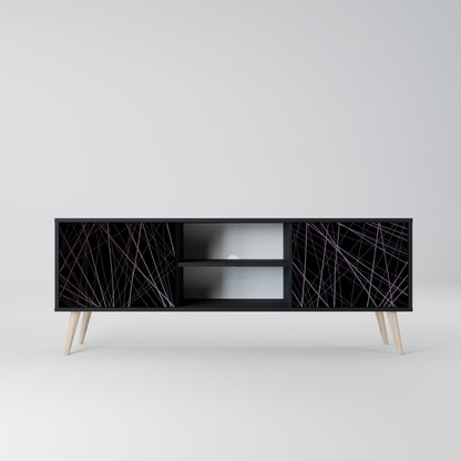 SHIMMER SPIDERGRAM 2-dörrars TV-bänk i svart finish