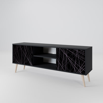 SHIMMER SPIDERGRAM 2-dörrars TV-bänk i svart finish