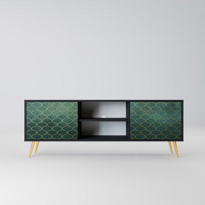 TESSELATED GREENRY 2-dörrars TV-bänk i svart finish