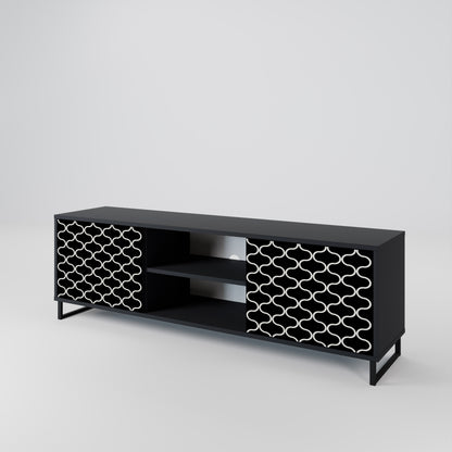 TESSELATED BLACKNESS 2-Door TV Stand in Black Finish