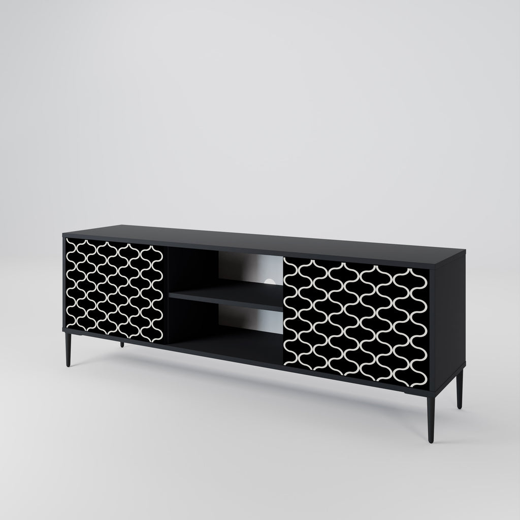 TESSELATED BLACKNESS 2-dörrars TV-bänk i svart finish