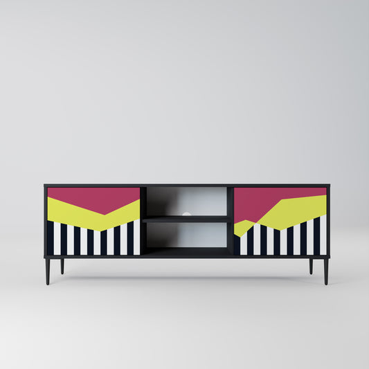 PIANO FANTASY 2-dörrars TV-bänk i svart finish