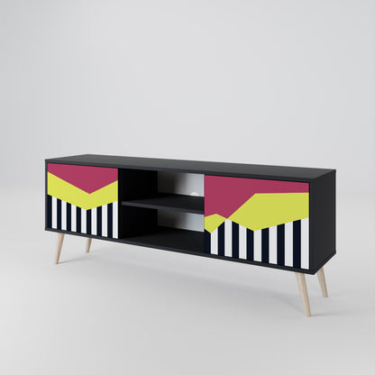 PIANO FANTASY 2-dörrars TV-bänk i svart finish