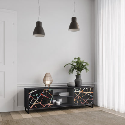 POLYGON VERVE 2-Door TV Stand in Black Finish