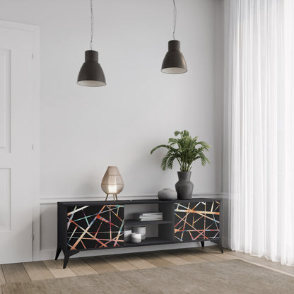 POLYGON VERVE 2-Door TV Stand in Black Finish