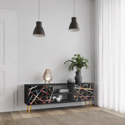 POLYGON VERVE 2-Door TV Stand in Black Finish