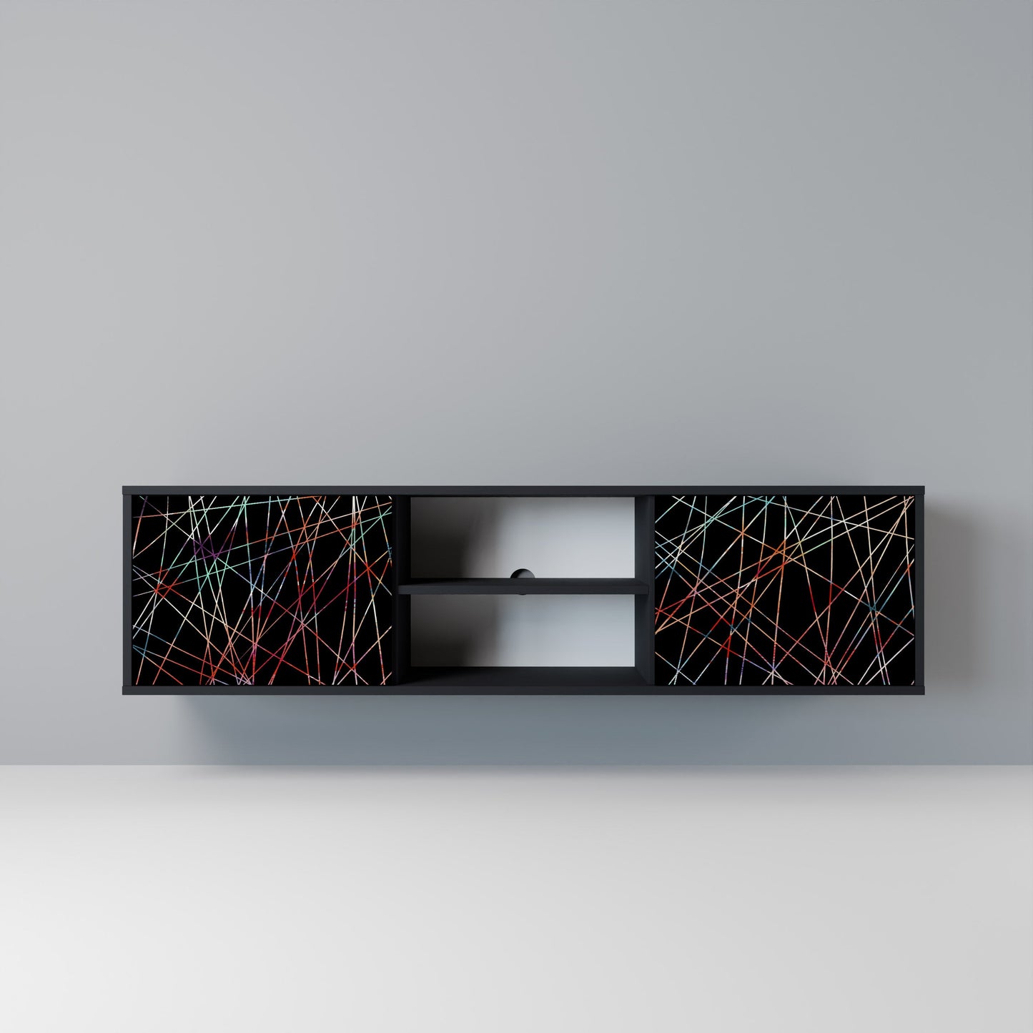 LUMINOUS SNARE 2-dörrars TV-bänk i svart finish