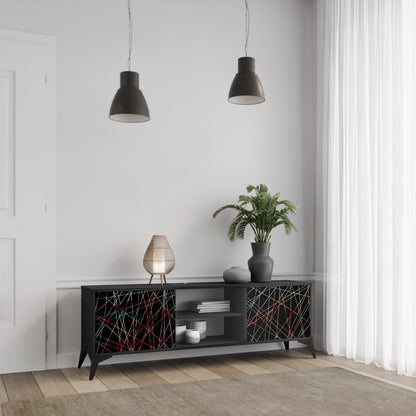 LUMINOUS SNARE 2-dörrars TV-bänk i svart finish