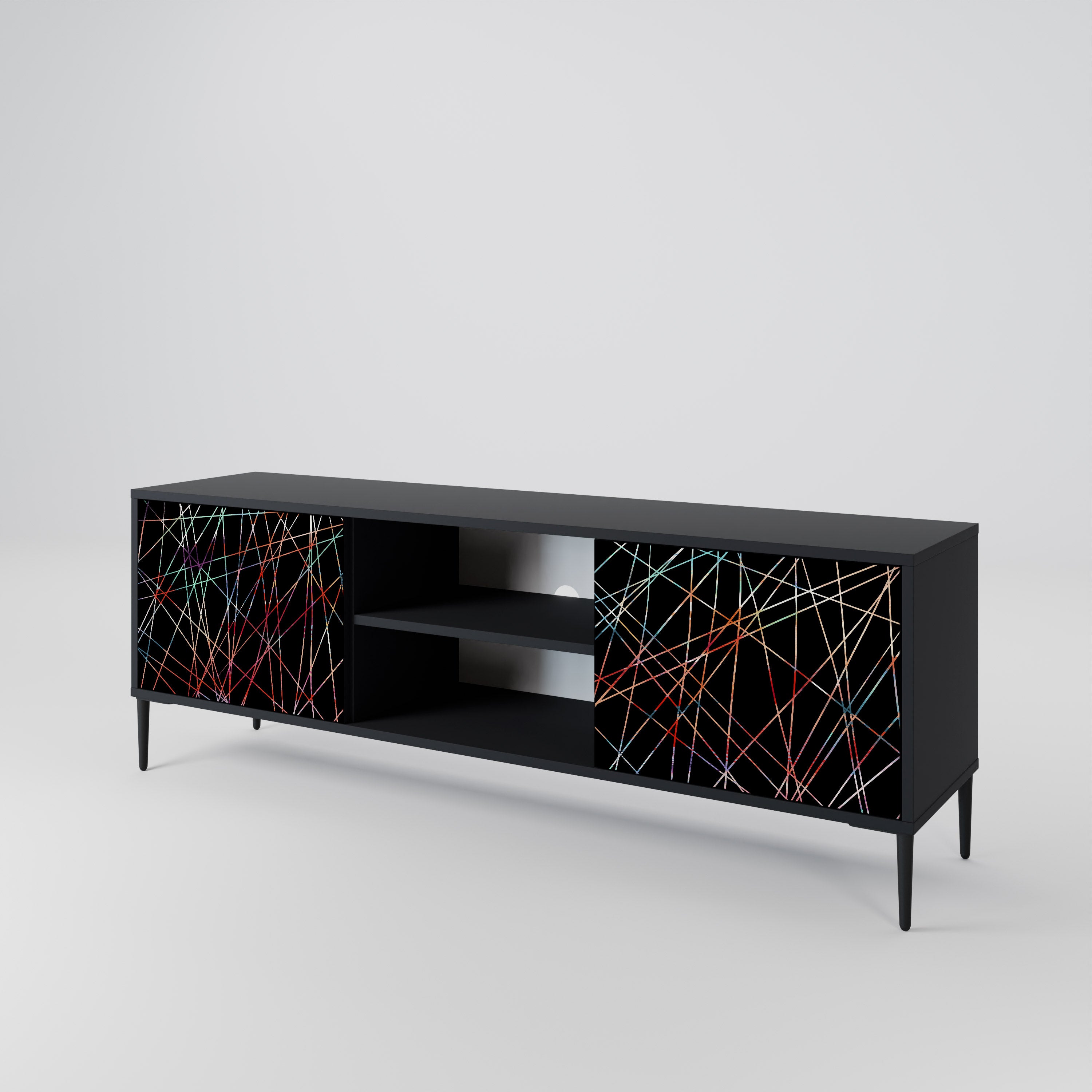 LUMINOUS SNARE 2-dörrars TV-bänk i svart finish
