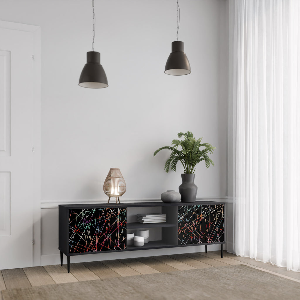 LUMINOUS SNARE 2-dörrars TV-bänk i svart finish