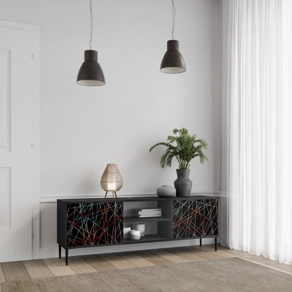 LUMINOUS SNARE 2-dörrars TV-bänk i svart finish