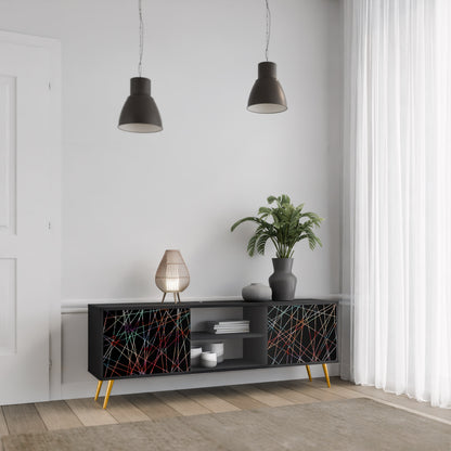 LUMINOUS SNARE 2-dörrars TV-bänk i svart finish