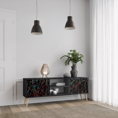 LUMINOUS SNARE 2-dörrars TV-bänk i svart finish