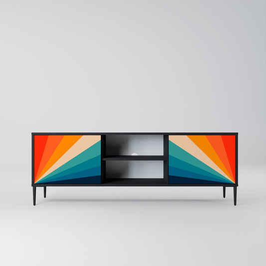 PRISM CONCUSSION 2-Door TV Stand in Black Finish