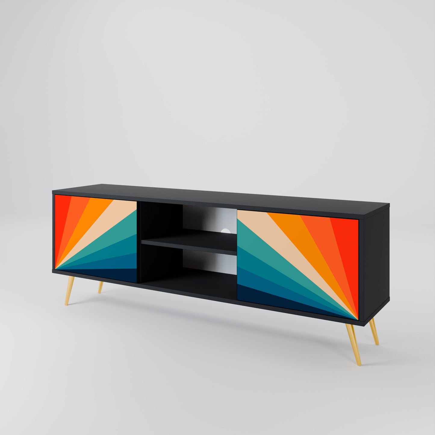 PRISM CONCUSSION 2-dörrars TV-bänk i svart finish
