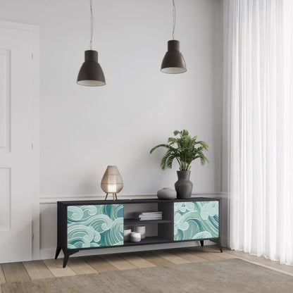 ASIAN SWAY 2-dörrars TV-bänk i svart finish