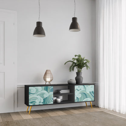 ASIAN SWAY 2-dörrars TV-bänk i svart finish