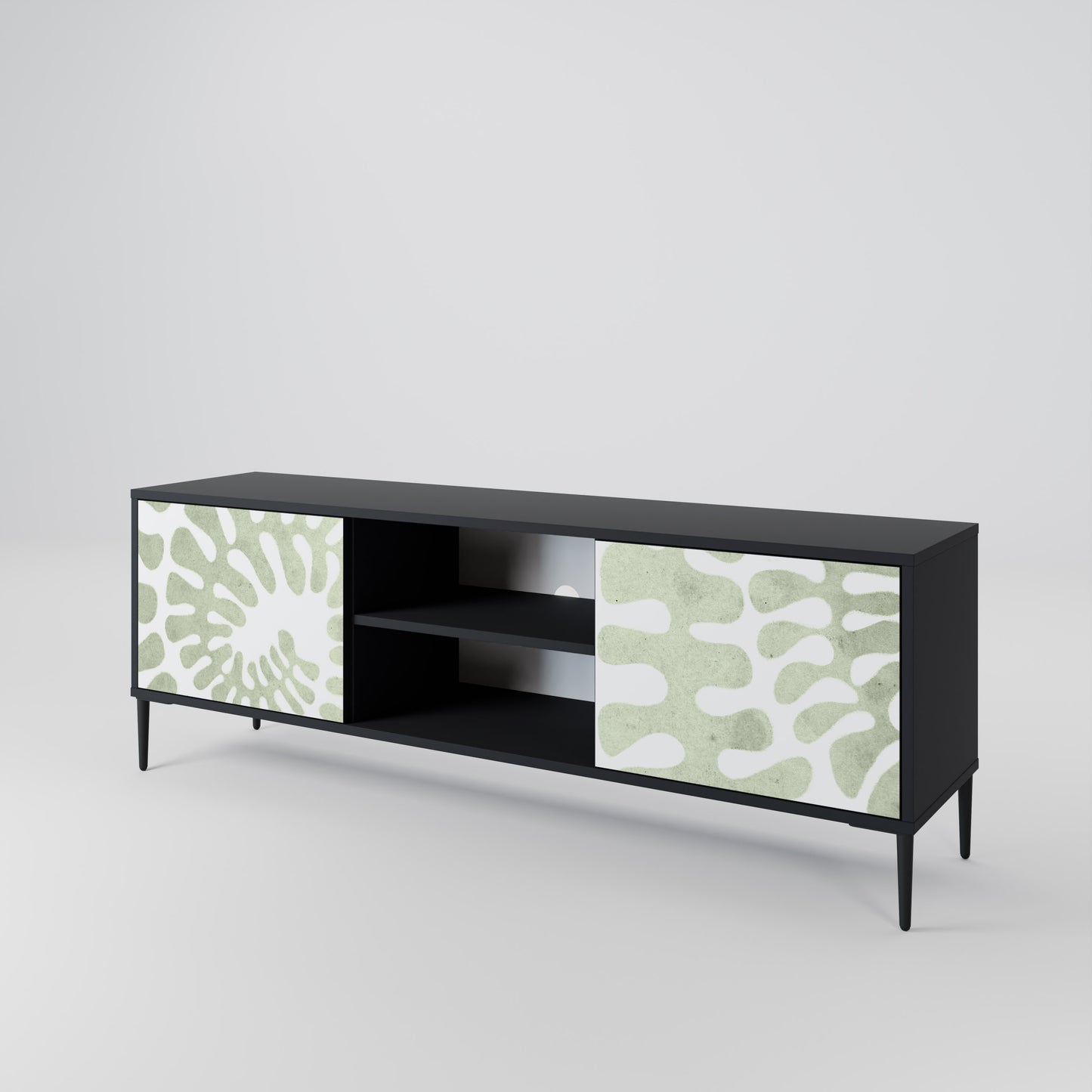 HELIX DANCE 2-Door TV Stand in Black Finish
