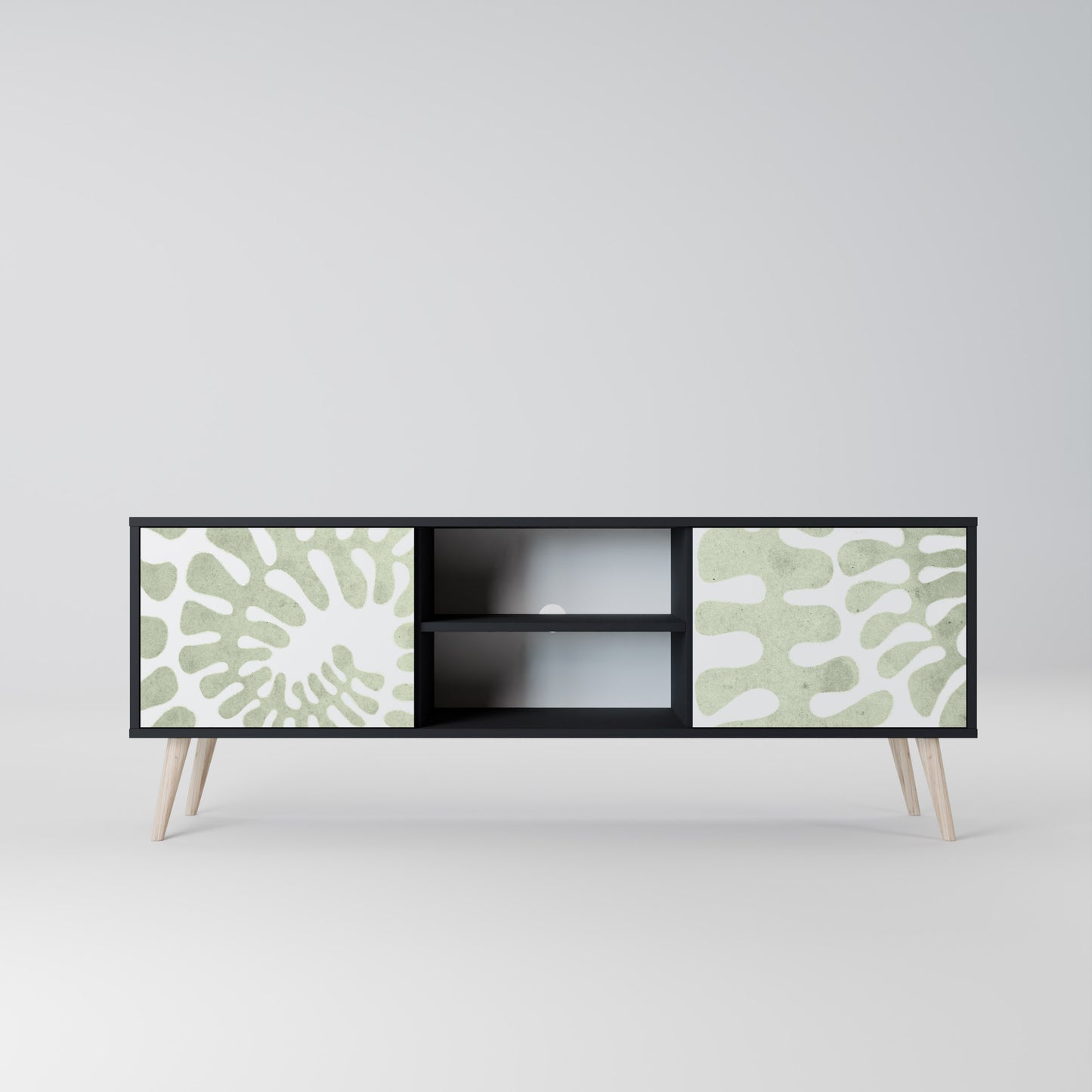 HELIX DANCE 2-Door TV Stand in Black Finish
