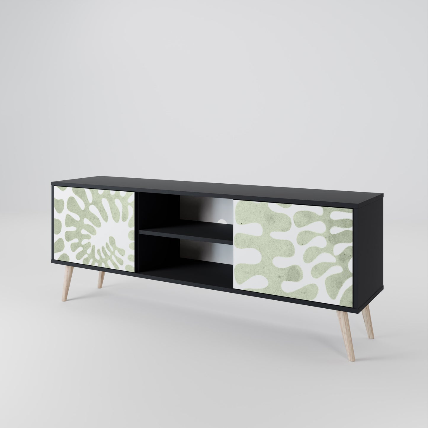 HELIX DANCE 2-Door TV Stand in Black Finish