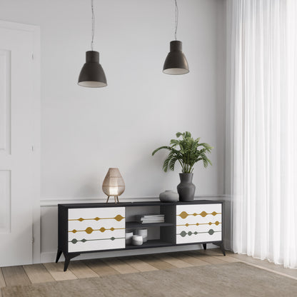 VIVID TONE 2-dörrars TV-bänk i svart finish