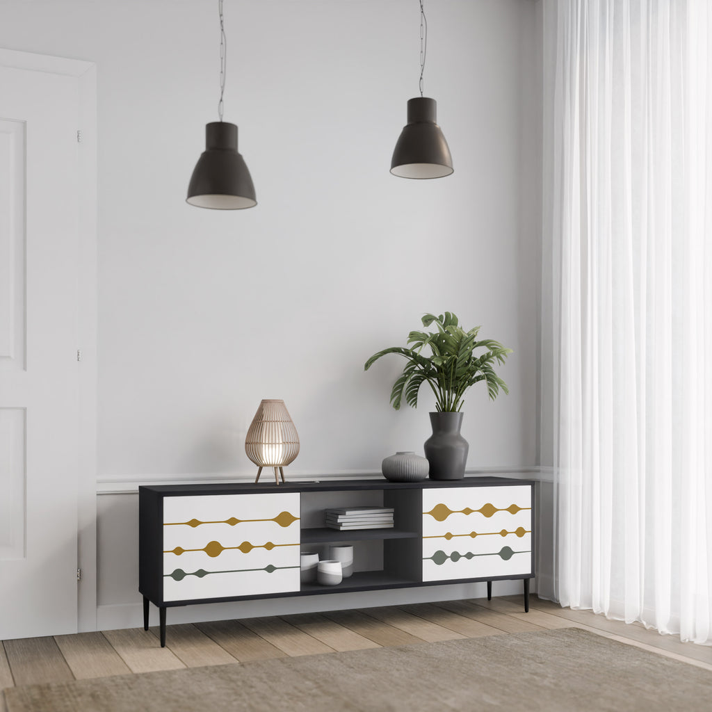 VIVID TONE 2-dörrars TV-bänk i svart finish