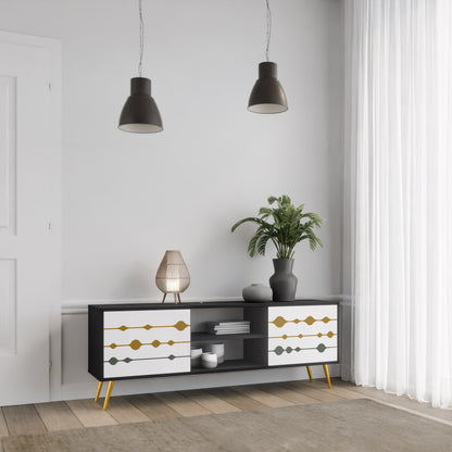 VIVID TONE 2-dörrars TV-bänk i svart finish