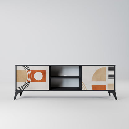 SPACE AROUND 2-Door TV Stand in Black Finish